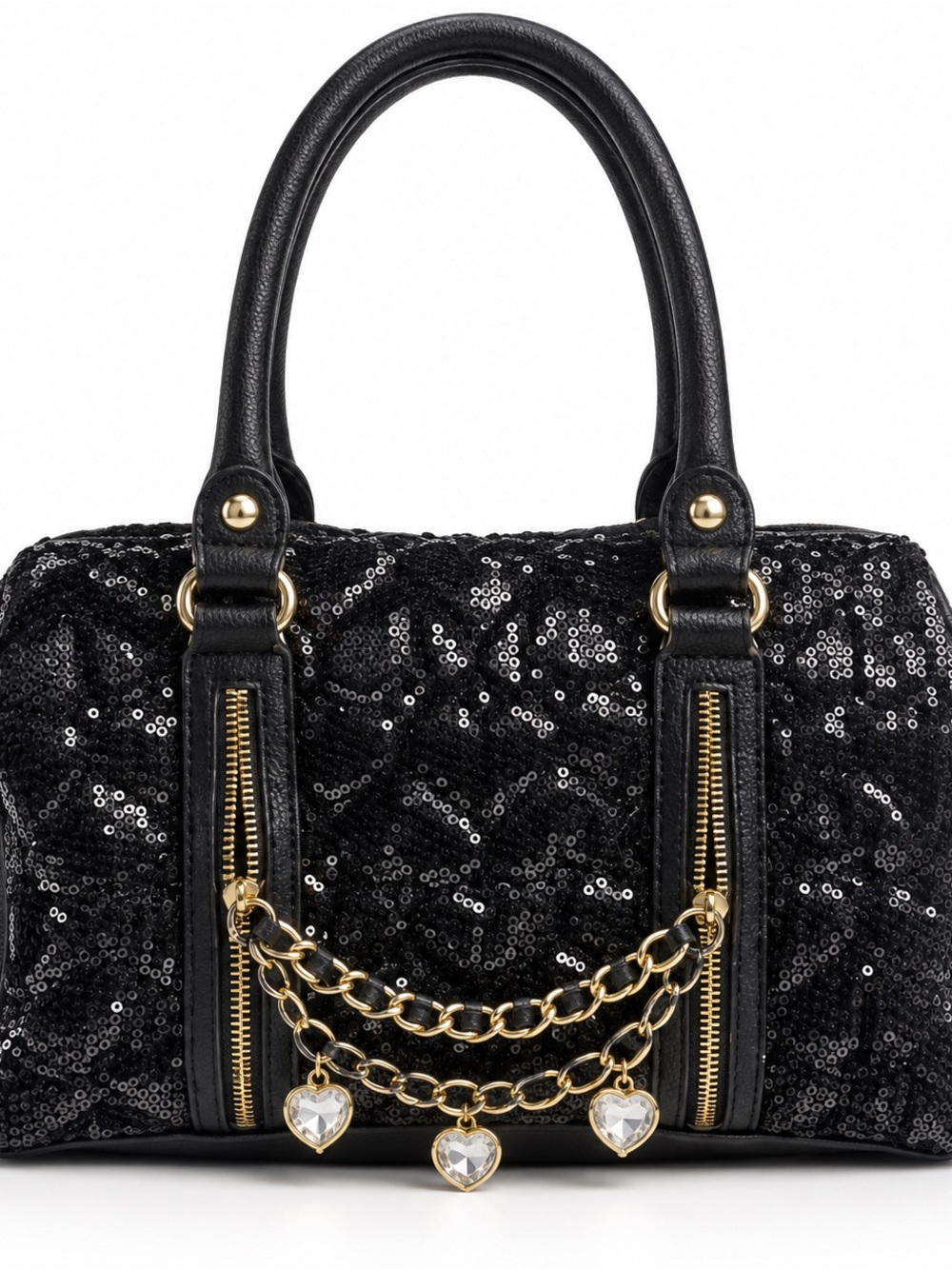 Betsey Johnson Vintage Y2K Black Lace Sequin Glam Party Shoulder Bag Purse